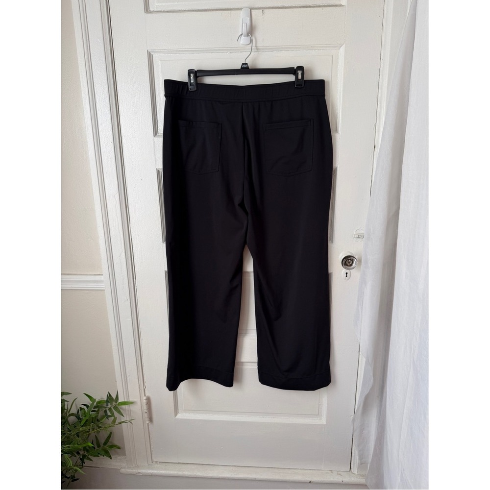 Halara Wide Leg Pull On Pants Elastic Waist Black Faux Buttons Pockets Office 2X - Picture 14 of 14